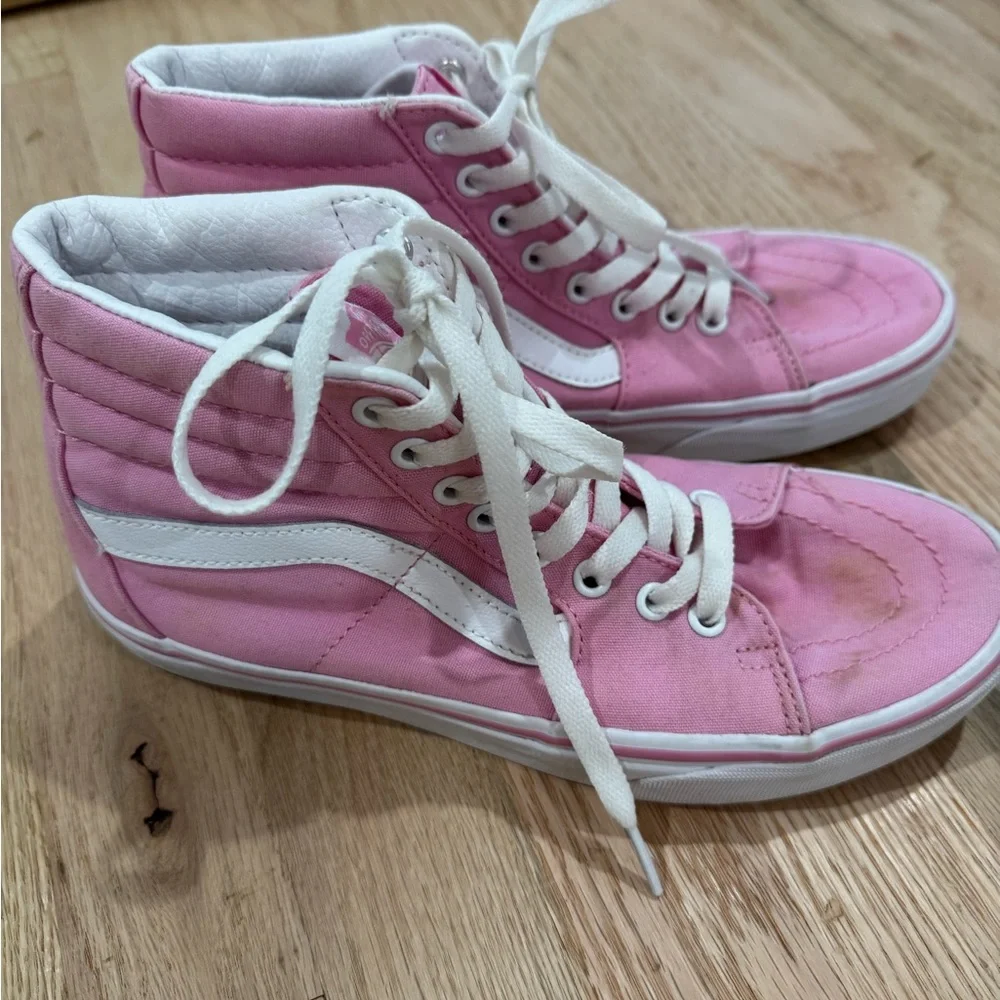 VANS Pink White‎ Prism High Top Women’s Size 8.5